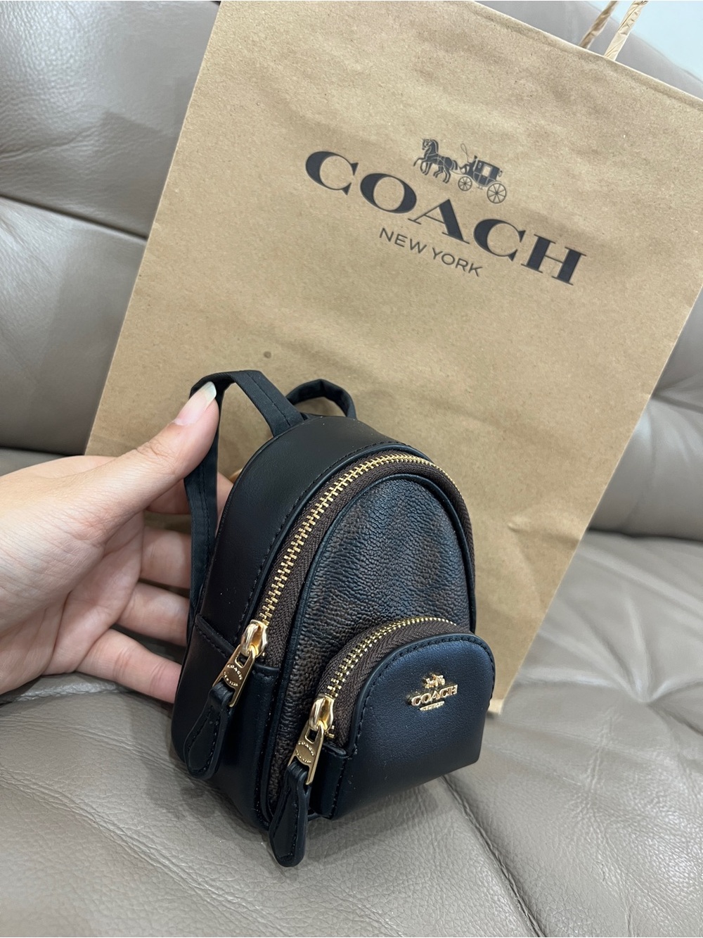 NWT Coach Mini Court Backpack Bag Charm - Picture 2 of 6
